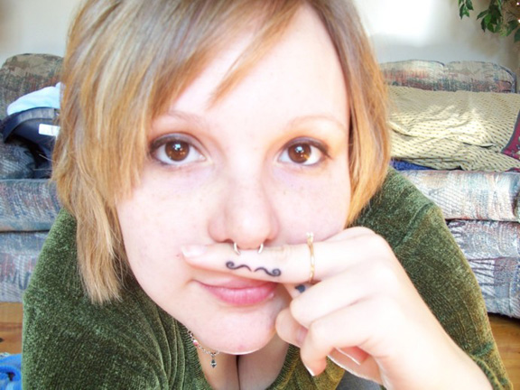 i wonder if any women have ever gotten a moustache tattoo'd on stache11jpg